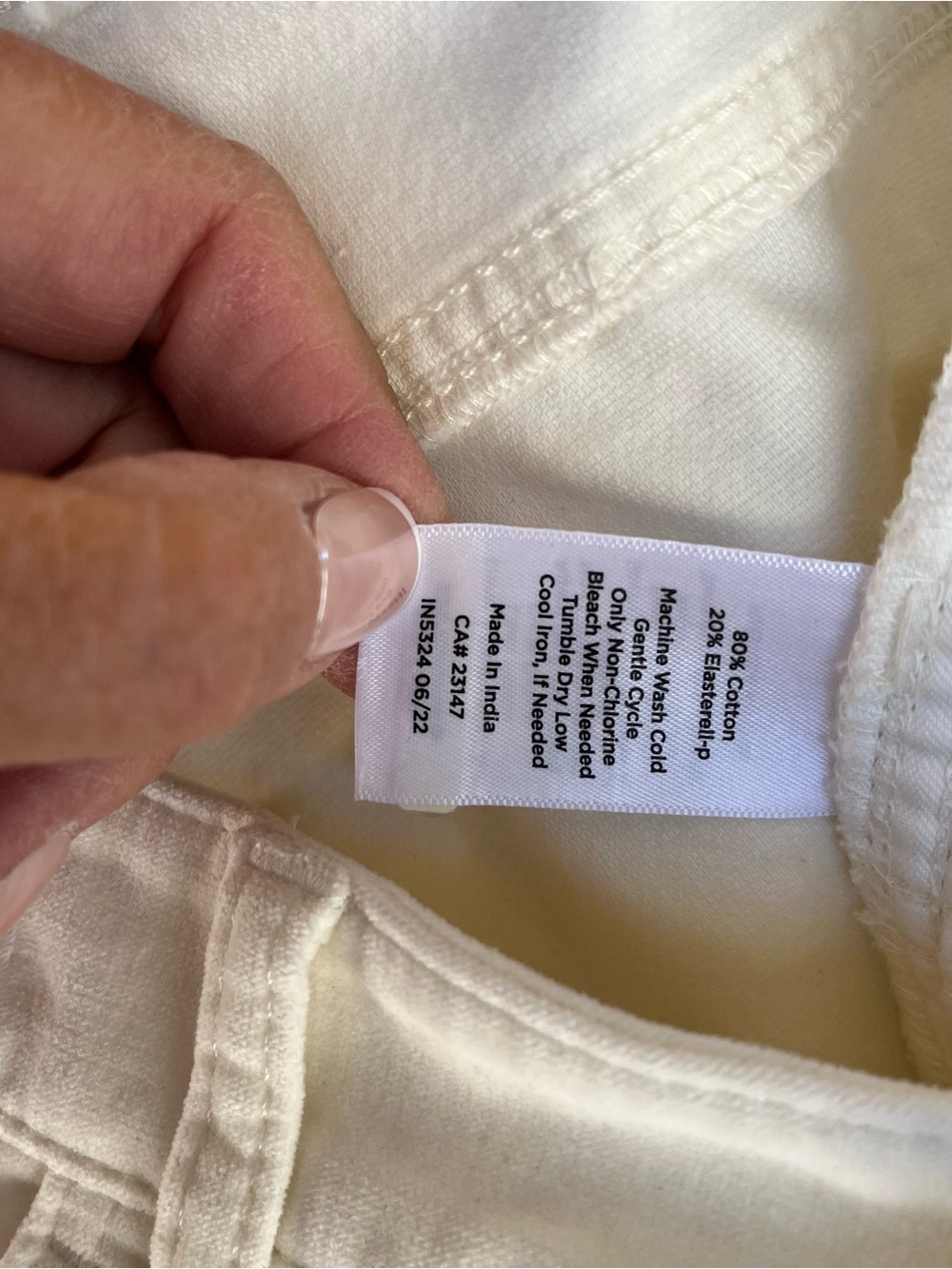 Talbots Pants White Velveteen Dressy Casual Straight Leg Classic Five Pocket W6 - Picture 6 of 6